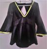 Adult Female Costumes to Hire - Black top with gold detail - SMALL